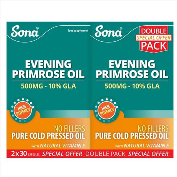 Sona Evening Primrose Oil Capsules 500mg 2x30 Pack