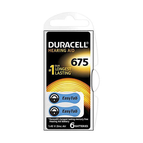 Duracell Hearing Aid Battery Blue 675 6 pack