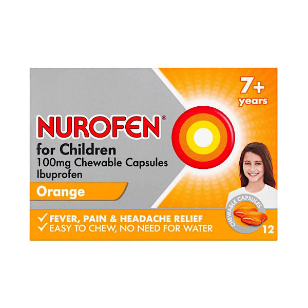 Nurofen Kids 7+ Years Soft Chews Orange 100mg 12 pack