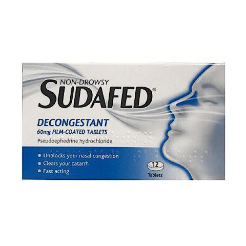 Sudafed Decongestan Tablets 12 Pack