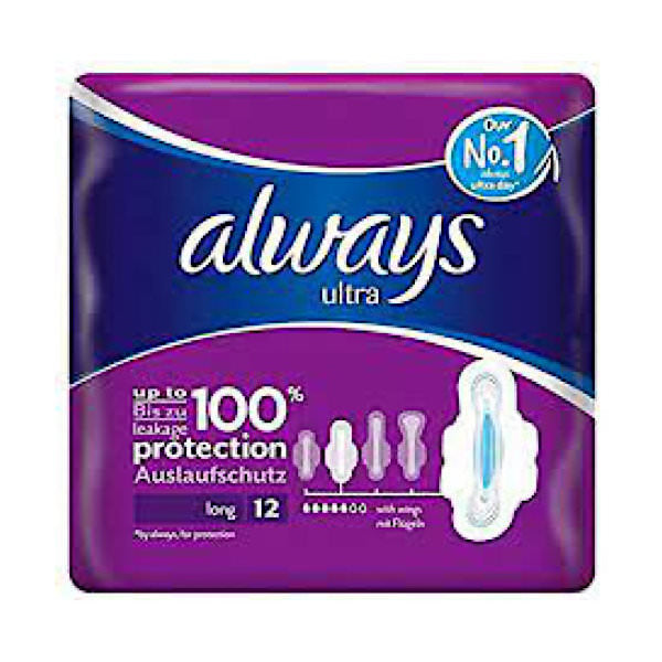 Always Blue Pacging Always Ultra Long Plus 12 Pads – Pure Pharmacy Ireland
