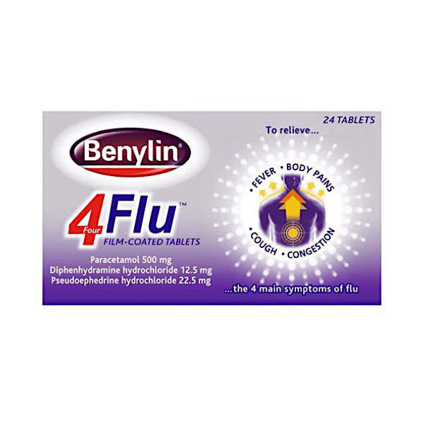 Benylin 4 Flu Tablets 24 Pack