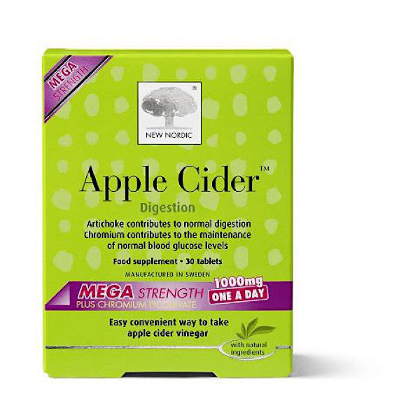 New Nordic Apple Cider Tablets Mega Strength 1000mg 30 Pack