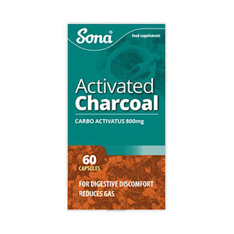 Sona Activated Charcoal Capsules 200mg 60 Pack