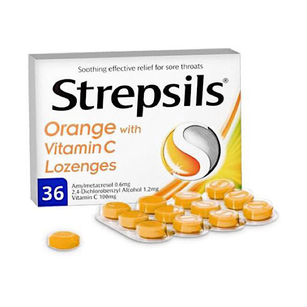 Strepsils Orange with Vitamin C Lozenge 36 Pack