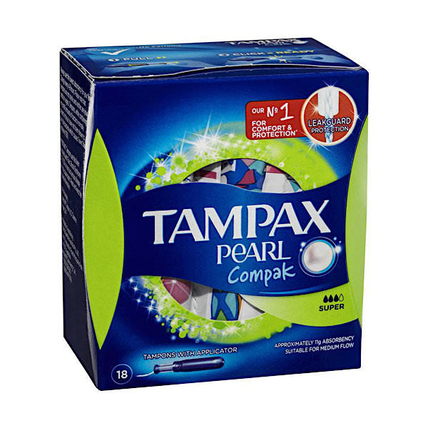 Tampax Pearl Compak Tampons 18 Pack Super