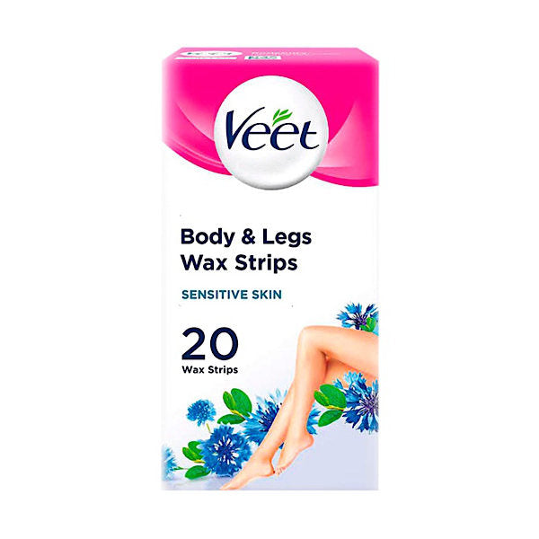 Veet Body & Legs Wax Strips 20 Pack Sensitive Skin